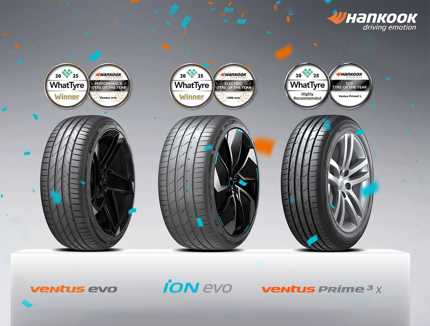 A Hankook venceu nas categorias “Pneu de Alta Performance do Ano” e “Pneu para Veículos Elétricos do Ano” no WhatTyre Awards 2025.