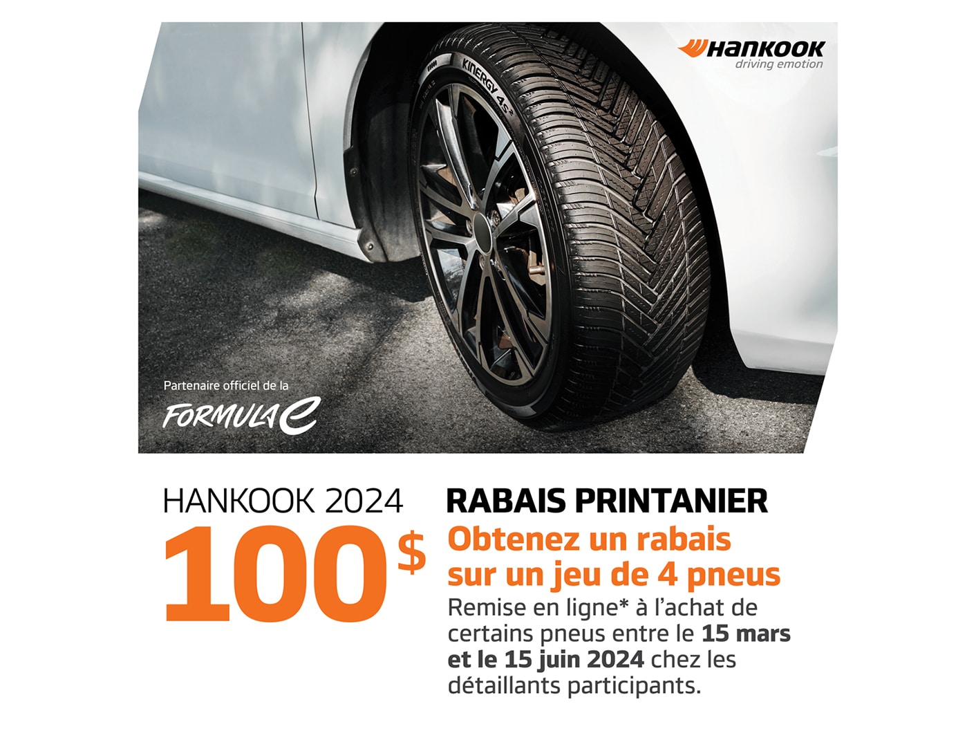 Hankook Tire Canada offre des économies supplémentaires grâce à son rabais du printemps 2024  