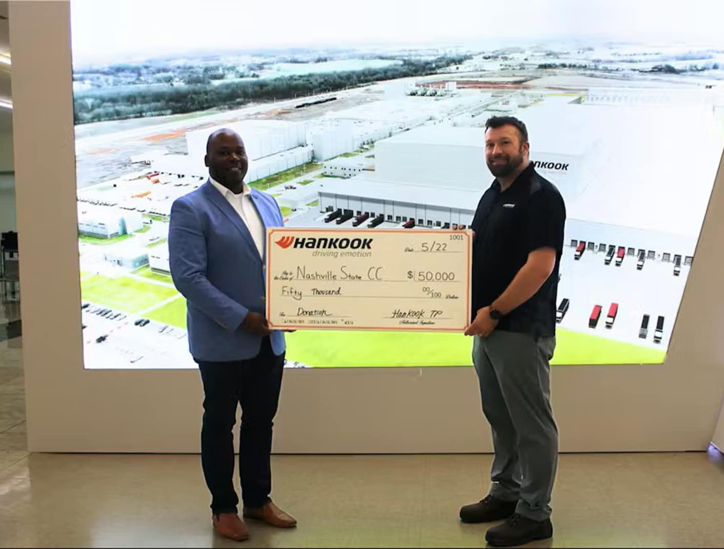 Hankook Tire Donates $50,000 to Nashville State Community College Foundation
