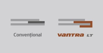 Vantra LT RA18 - Banda pliabilă de la marginea centurii în comparație cu anvelopa convențională
