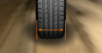 Wide tread enables improved mileage and better grip